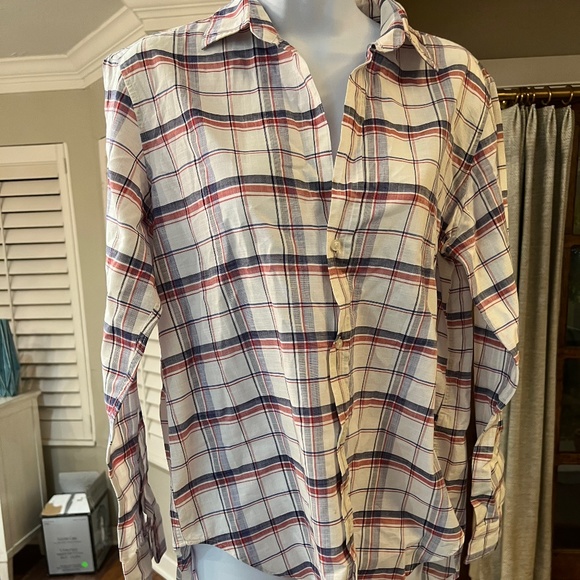 Eileen Button-Up Shirt - Red Plaid